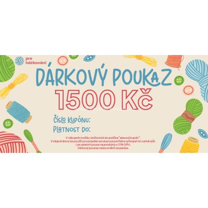 Dárkový poukaz 1500 Kč
