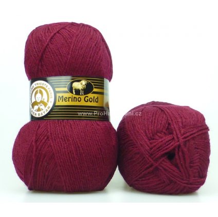 příze Merino Gold 035 bordó