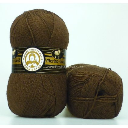 příze Merino Gold 083 tmavě hnědá