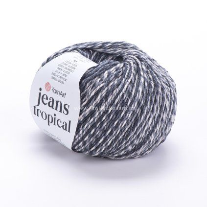 příze Jeans Tropical 610 černá, šedá, oranžová
