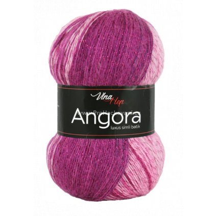příze Angora Luxus Simli Batik 5720 růžová a fuchsiově fialová