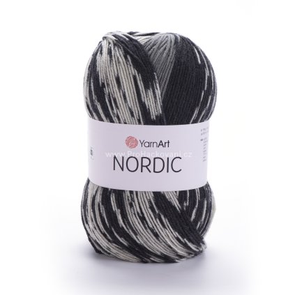 příze Nordic 650 antracit, šedá a krémová
