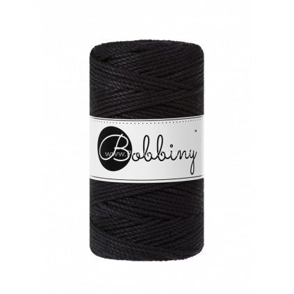 Bobbiny 3PLY Macrame Regular 3 mm černé (BLACK)