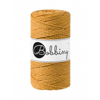 Bobbiny 3PLY Macrame Regular 3 mm hořčicové (MUSTARD)