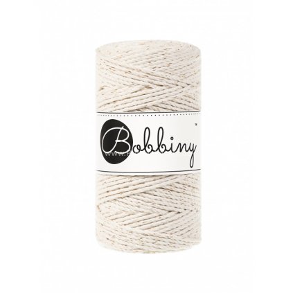 Bobbiny 3PLY Macrame Regular 3 mm Natural se zlatou nitkou (GOLDEN NATURAL)