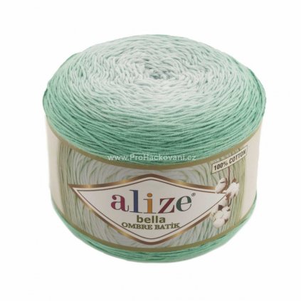 příze Bella Ombre batik 7408 odstíny zelená mint