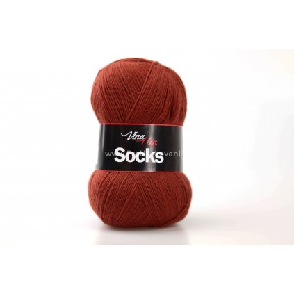 příze Socks 6207 tmavá cihlová