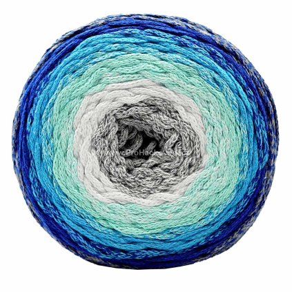 Chainy Cotton Cake ReTwisst 18 variace šedá, bílá, tyrkys, modrá