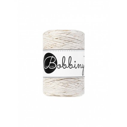 Bobbiny macrame Cord 1,5 mm Natural se zlatou nitkou (Golden natural)