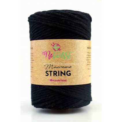 Macrame String 3 mm 02 černá