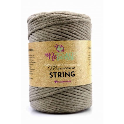 Macrame String 5 mm 09 kávově hnědá