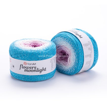 Příze Flowers Moonlight 3294 růžová, smetanová, tyrkys
