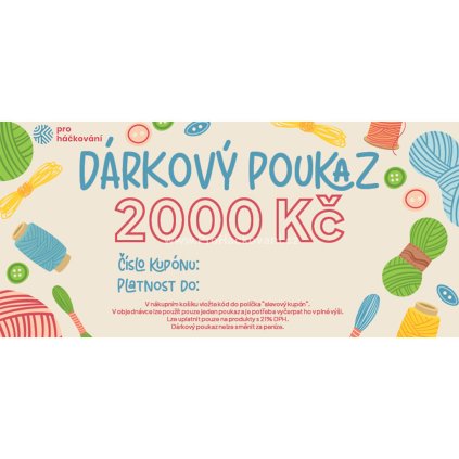 Dárkový poukaz 2000 Kč