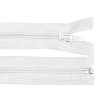 Spirálový zip No 5 dělitelný 40 cm bílý