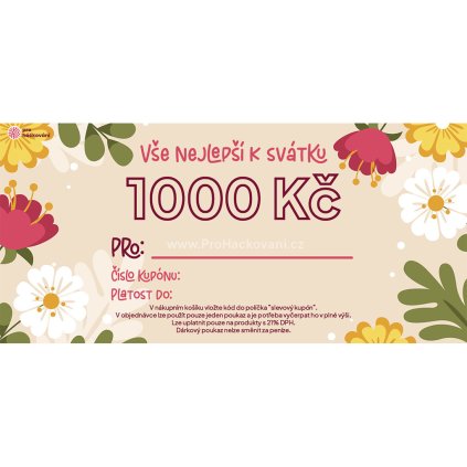 DÁRKOVÝ POUKAZ - MOTIV K SVÁTKU 1000 KČ