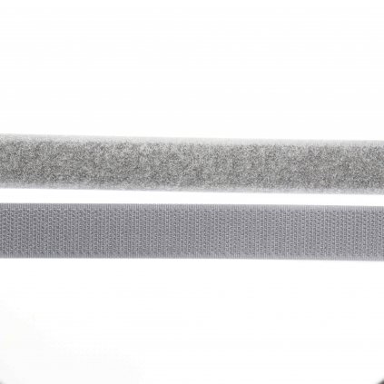 Suchý zip, 20 mm, komplet světle šedý