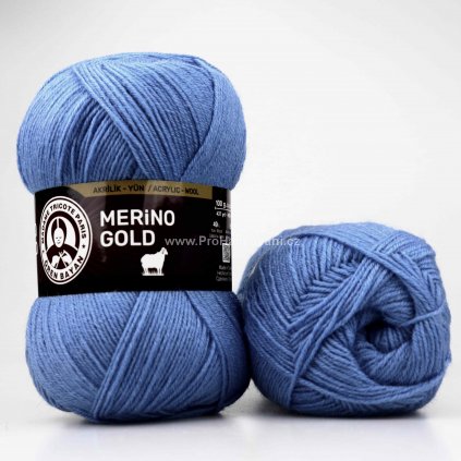 příze Merino Gold 015 modrá