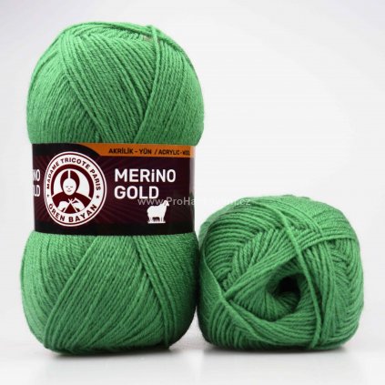 příze Merino Gold 132 mechově zelená