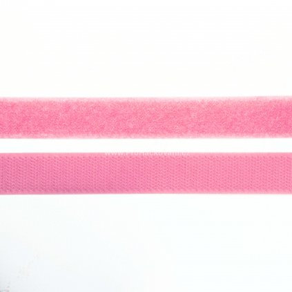 Suchý zip, 20 mm, komplet růžová