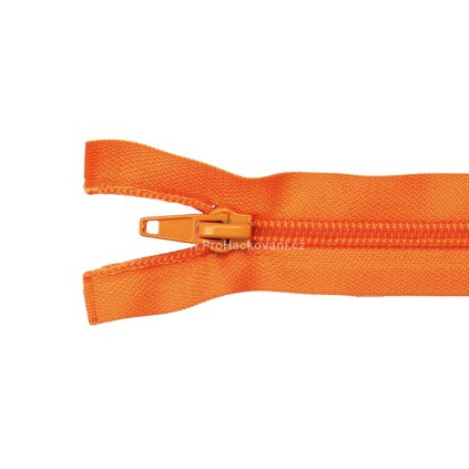 Spirálový zip dělitelný 60 cm oranžově rezavý