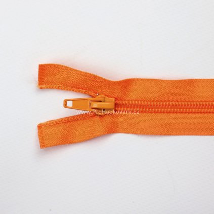 Spirálový zip dělitelný 70 cm oranžově rezavý