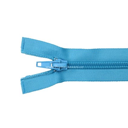 Spirálový zip dělitelný 70 cm tyrkysový