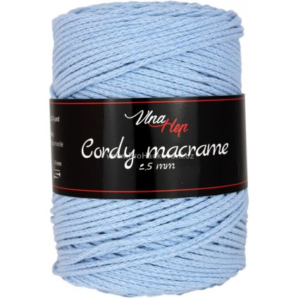 Cordy macrame 2,5 mm 8422 světle modrá