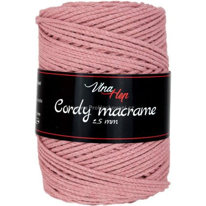 Cordy macrame 2,5 mm 8423 starorůžová