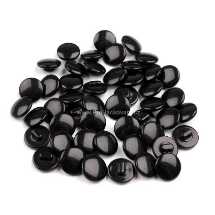 Knoflík kulatý černý 12,5 mm