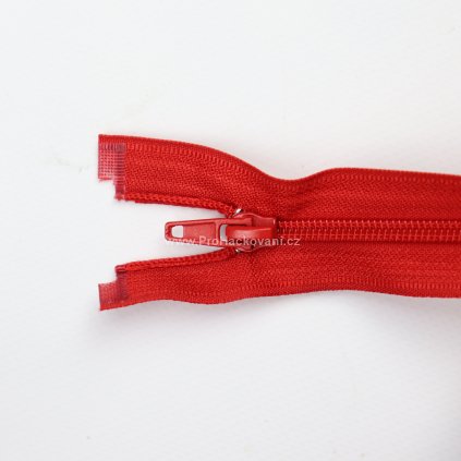 Spirálový zip dělitelný 50 cm červený