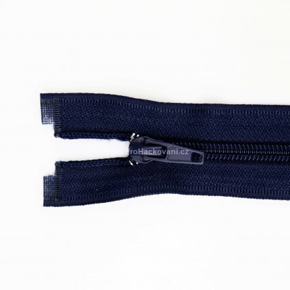 Spirálový zip dělitelný 50 cm tmavě modrý