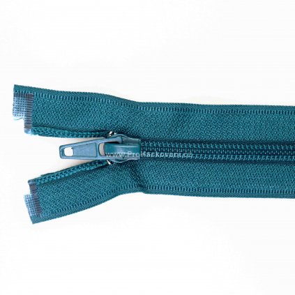 Spirálový zip dělitelný 50 cm zelený petrol