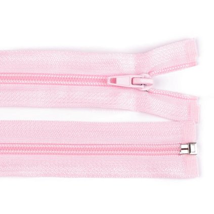 Spirálový zip No 5 dělitelný 30 cm světle růžový