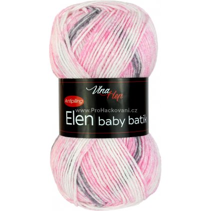 příze Elen baby batik 5110 smetanová, růžová, šedá