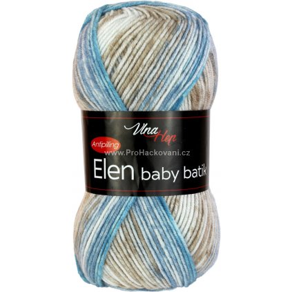 příze Elen baby batik 5111 smetanová, hnědá, modrá