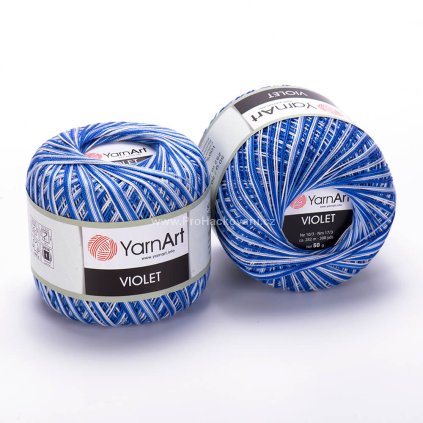 příze Violet 5355 modrá a bílá