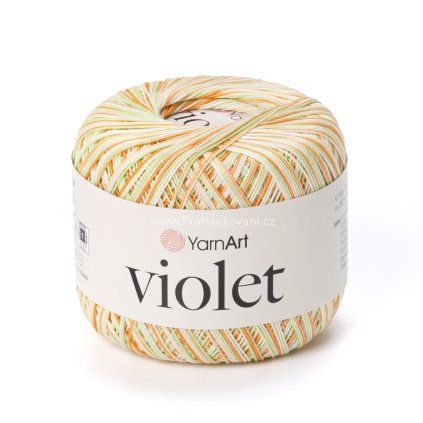 příze Violet 503 zelená a oranžová
