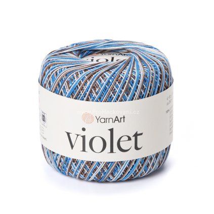 příze Violet 505 modrá, hnědá
