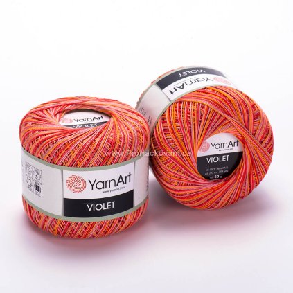 příze Violet 507 červená, oranžová