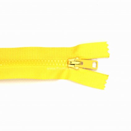 Kostěný zip dělitelný 75 cm žlutý