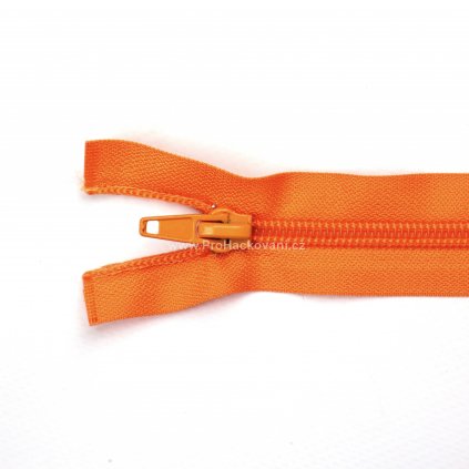 Spirálový zip dělitelný 60 cm oranžově rezavý