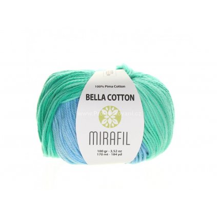 Příze Bella Cotton Smart 407 odstíny zelené a modré
