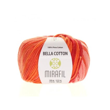 Příze Bella Cotton Smart 404 odstíny červené a oranžové