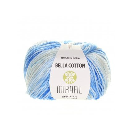 příze Bella Cotton Smart 514 odstíny modré s krémovou