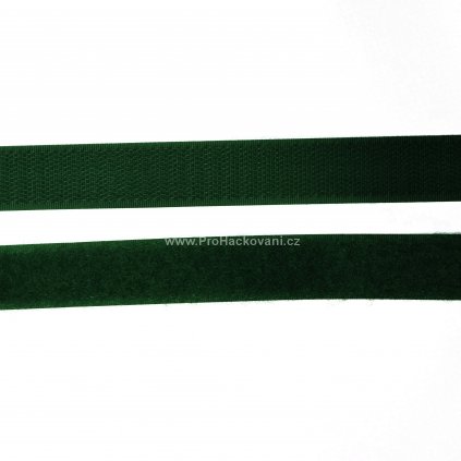 Suchý zip, 20 mm, komplet tmavě zelená