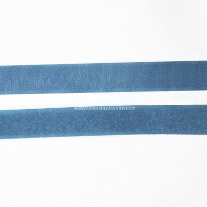 Suchý zip, 20 mm, komplet ocelově modrá