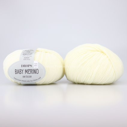 příze Drops Baby Merino 02 smetanová