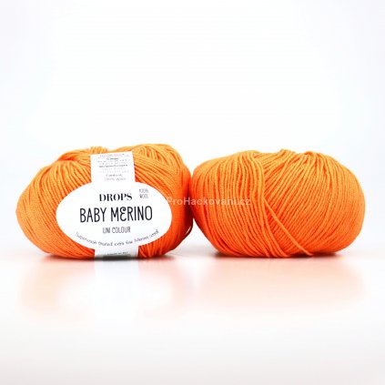 příze Drops Baby Merino 36 oranžová