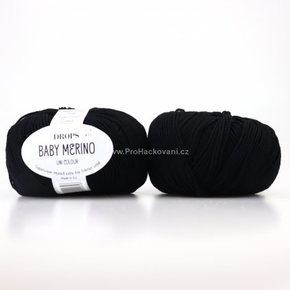 příze Drops Baby Merino 21 černá