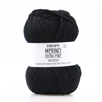 příze Drops Merino Extra Fine 02 černá